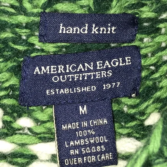 American Eagle Outfitters Hand Knit Lambs Wool Sweater - Picture 2 of 4